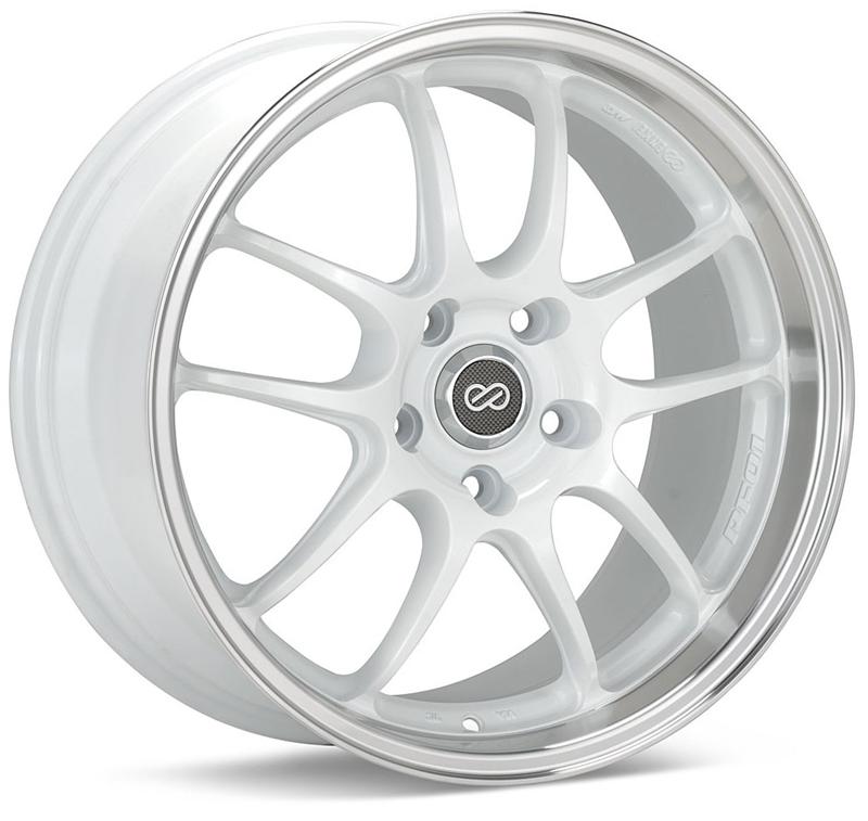Enkei PF01 17x9 5x114.3 35mm Offset 75mm Hub Bore - White Machined - Graveyard Performance