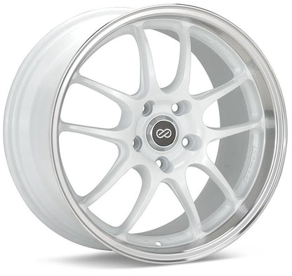 Enkei PF01 17x9 5x114.3 35mm Offset 75mm Hub Bore - White Machined - Graveyard Performance