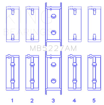 King Engine Bearings Mitsubishi 4G63/4G63T (92) (Size +0.75mm) Main Bearing Set - Graveyard Performance