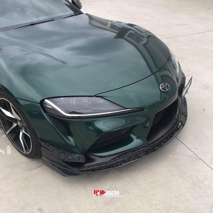 JDMuscle Tanso Carbon Fiber VS Style Canards  - 2020+ Toyota Supra w/ stock bumper - Graveyard Performance