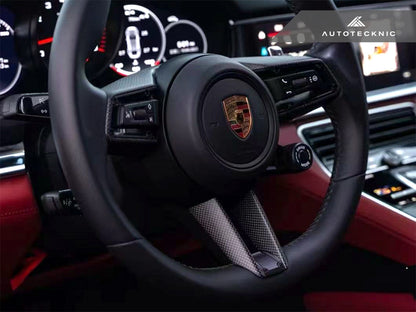 AutoTecknic Carbon Fiber Steering Wheel Trim - Porsche 992 Models