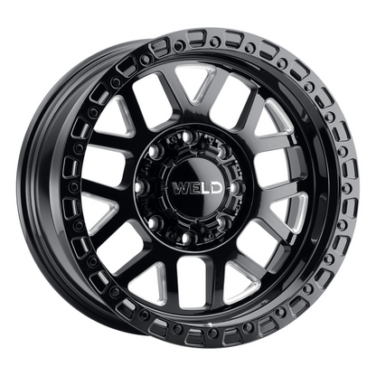 Weld Off-Road W105 20X9 Cinch 8X170 ET00 BS5.00 Gloss Black MIL / Gloss Black Ring 125.1 - Graveyard Performance