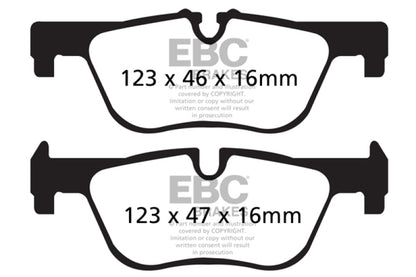 EBC 14+ BMW 228 Coupe 2.0 Turbo ATE calipers Redstuff Rear Brake Pads - Graveyard Performance