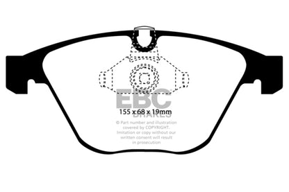 EBC 08-10 BMW M3 4.0 (E90) Yellowstuff Front Brake Pads - Graveyard Performance
