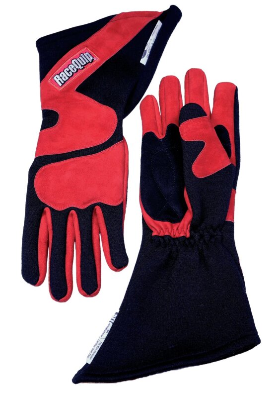 RaceQuip SFI-5 Red/Black Medium Long Angle Cut Glove - Graveyard Performance