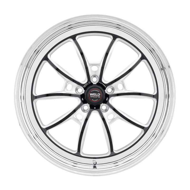 Weld S80 20x10 / 5x127 BP / 6.4in BS (+23 Offset) Black Center - Polished Shell - Non-Beadlock - Graveyard Performance