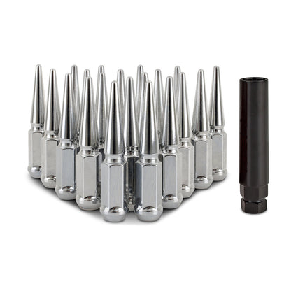 Mishimoto Steel Spiked Lug Nuts M12x1.5 20pc Set - Chrome - Graveyard Performance