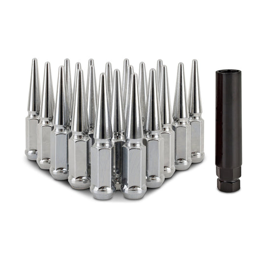 Mishimoto Steel Spiked Lug Nuts M12x1.5 20pc Set - Chrome - Graveyard Performance