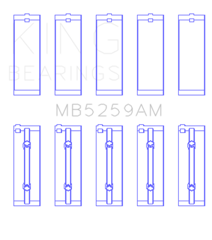 King Engine Bearings Honda B18A1 (Size +0.50mm) Main Bearing Set - Graveyard Performance