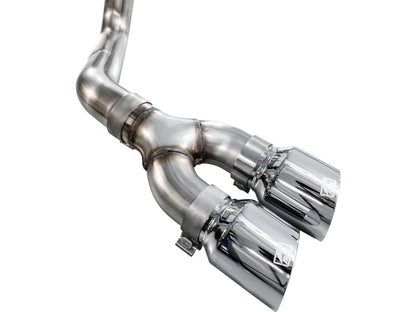 AWE 21-25 Ford F150 (14th Gen Reg Cab) Cat-Back Exhaust - 4.5in Dual Side Exit Chrome Tips - Graveyard Performance
