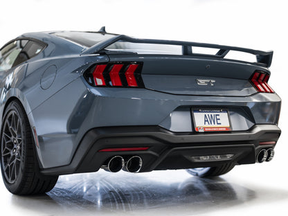 AWE 2024 Ford Mustang GT Fastback S650 RWD Track Edition Catback Exhaust w/ Quad Chrome Silver Tips - Graveyard Performance