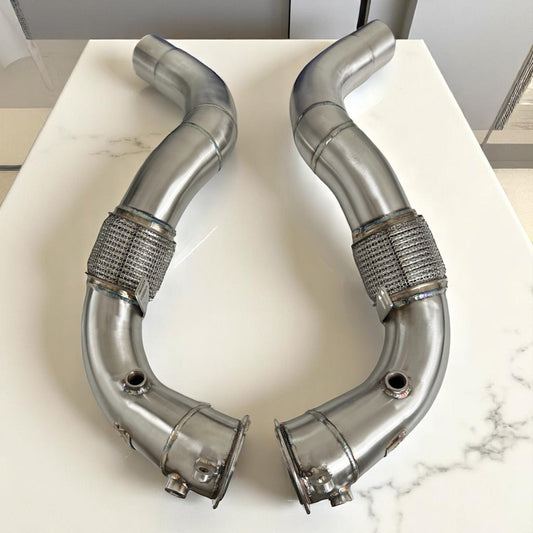 BMW N63R & N63B Catless Race Downpipes - M550i, 750i, M850i, X5, X6, X7 - Graveyard Performance
