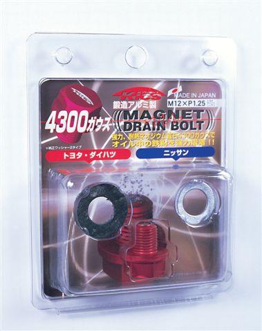 Project Kics Toyota/Daihatsu/Nissan Red Magnetic Drain Bolt - M12X1.25 - Graveyard Performance