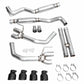 AWE 2024 Ford Mustang GT Fastback S650 RWD Track Edition Catback Exhaust w/ Quad Diamond Black Tips