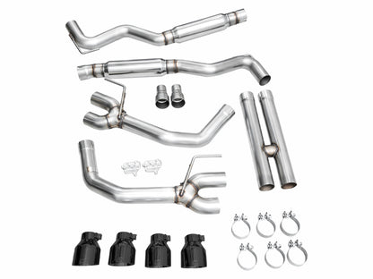 AWE 2024 Ford Mustang GT Fastback S650 RWD Track Edition Catback Exhaust w/ Quad Diamond Black Tips - Graveyard Performance