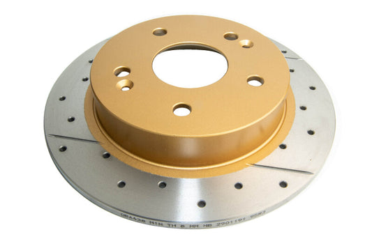 DBA 06-15 Acura CSX Rear Street Series Drilled & Slotted Rotor w/Gold Hat - Graveyard Performance