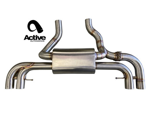 G4X BMW M240i Valved Rear Axle-back Exhaust w Tips w stainless brushed tips - Graveyard Performance