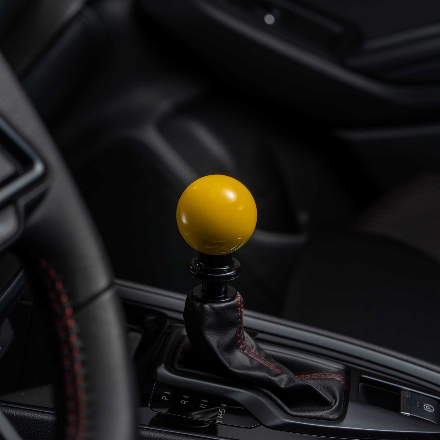Billetworkz Automatic Shifter - Gloss Yellow - Fits Subaru CVT: WRX (15–21), Crosstrek (13–23), Forester (14–18), Impreza (12–23), Legacy/Outback (10–14)