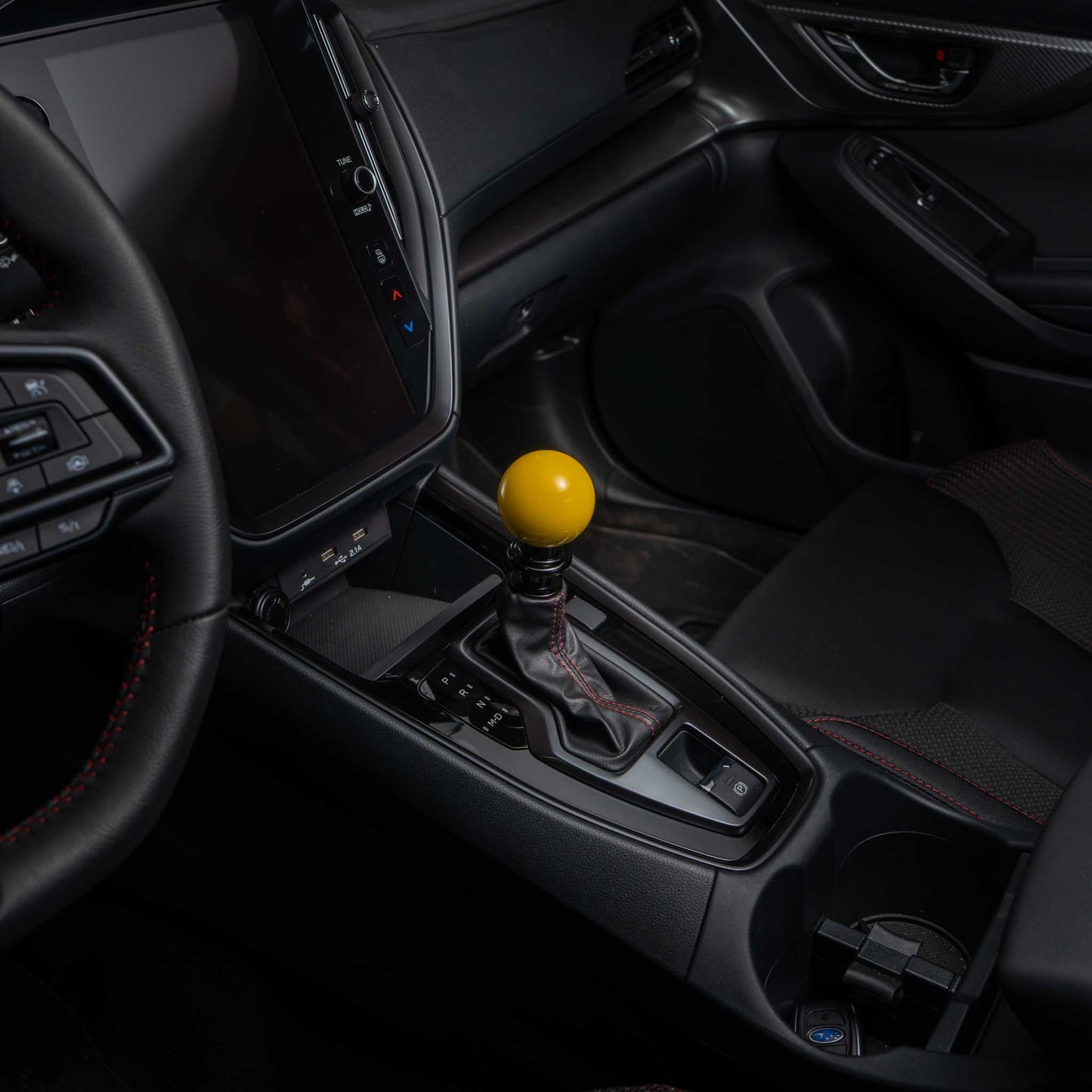 Billetworkz Automatic Shifter - Gloss Yellow - Fits Subaru CVT: WRX (2022+), Crosstrek (2024), Forester (2025+), Impreza (2024), Legacy/Outback (2015+)