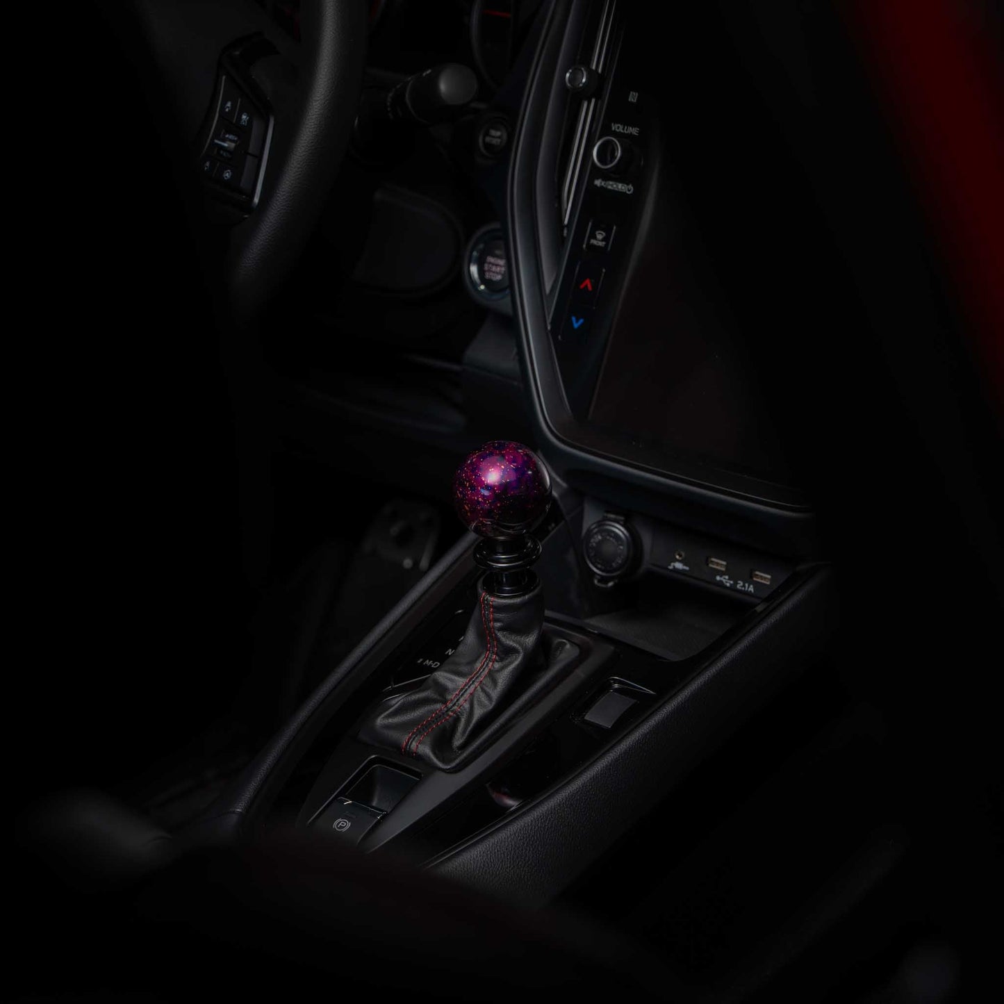 Billetworkz Automatic Shifter - Purple Cosmic Space - Fits Subaru CVT: WRX (15–21), Crosstrek (13–23), Forester (14–18), Impreza (12–23), Legacy/Outback (10–14)