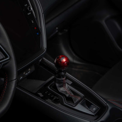 Billetworkz Automatic Shifter - Red Cosmic Space - Fits Subaru CVT: WRX (15–21), Crosstrek (13–23), Forester (14–18), Impreza (12–23), Legacy/Outback (10–14)