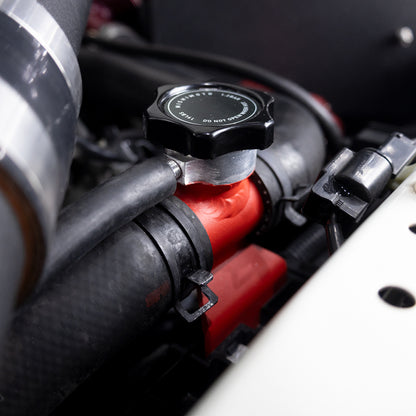 Mishimoto 08-15 Mitsubishi Lancer Evo X Coolant Fill Inlet - Black - Graveyard Performance