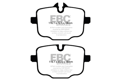 EBC 2021+ BMW M3/M4 3.0TT (G80/G82/G83 w/Cast Iron Rotors) Redstuff Rear Brake Pads - Graveyard Performance