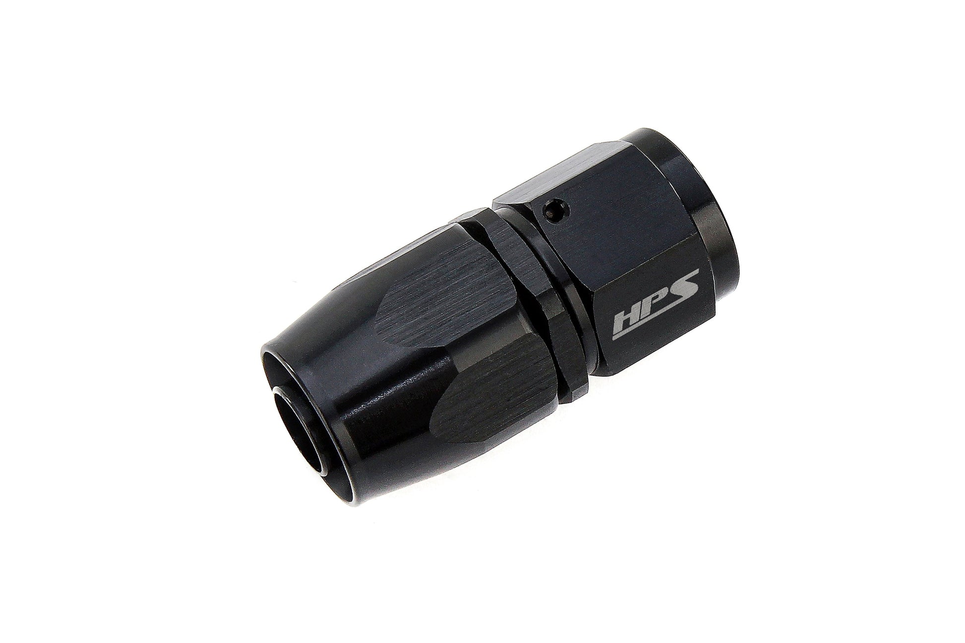 HPS Performance Straight -8 Compression Double Swivel Hose End to AN Female Aluminum Black