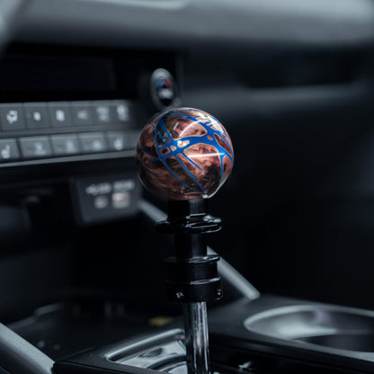 Billetworkz Automatic Shifter - Black Smoke w/ Blue Splash - Fits Subaru CVT: WRX (2022+), Crosstrek (2024), Forester (2025+), Impreza (2024), Legacy/Outback (2015+)