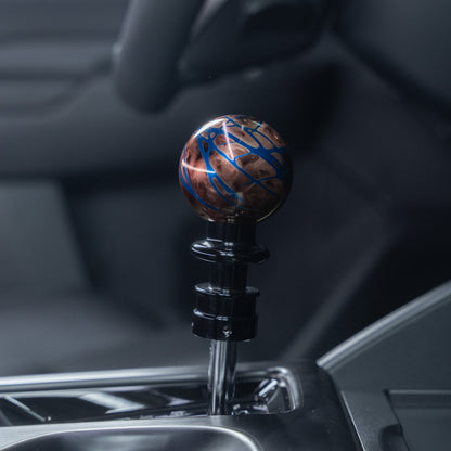Billetworkz Automatic Shifter - Black Smoke w/ Blue Splash - Fits Subaru CVT: WRX (2022+), Crosstrek (2024), Forester (2025+), Impreza (2024), Legacy/Outback (2015+)