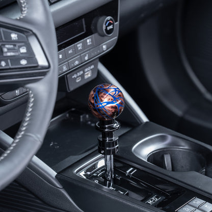Billetworkz Automatic Shifter - Black Smoke w/ Blue Splash - Fits Subaru CVT: WRX (2022+), Crosstrek (2024), Forester (2025+), Impreza (2024), Legacy/Outback (2015+)