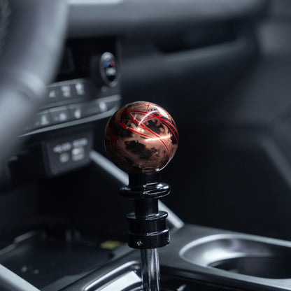 Billetworkz Automatic Shifter - Black Smoke w/ Red Splash - Fits Subaru CVT: WRX (2022+), Crosstrek (2024), Forester (2025+), Impreza (2024), Legacy/Outback (2015+)