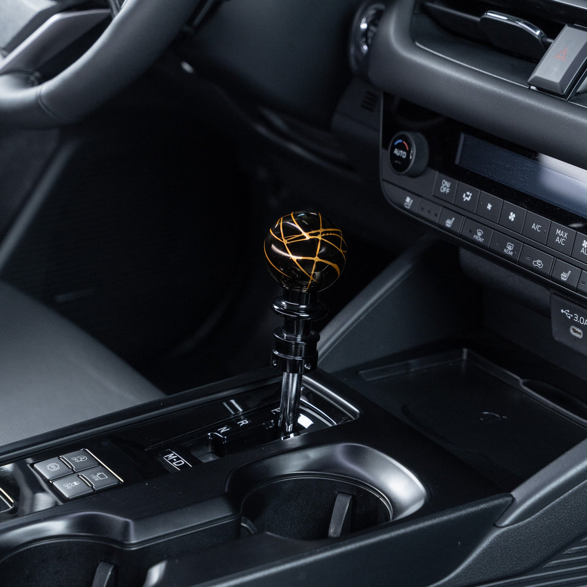 Billetworkz Automatic Shifter - Black w/ Gold Splash - WRX (2022+), Crosstrek (2024), Forester (2025+), Impreza (2024), Legacy/Outback (2015+)