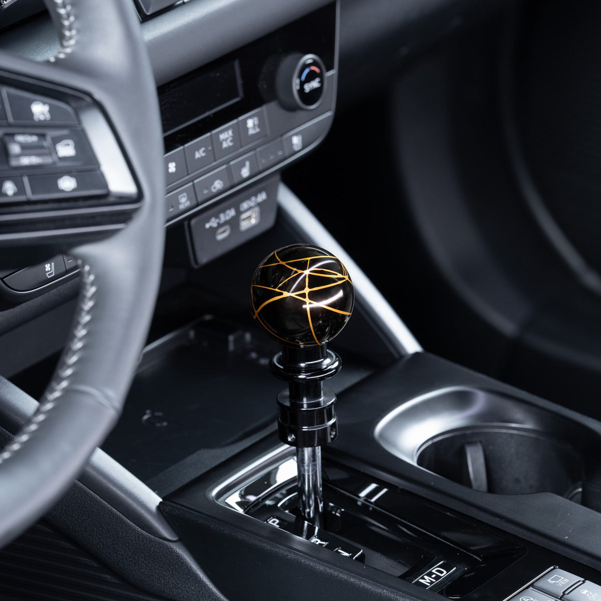 Billetworkz Automatic Shifter - Black w/ Gold Splash - WRX (2022+), Crosstrek (2024), Forester (2025+), Impreza (2024), Legacy/Outback (2015+)