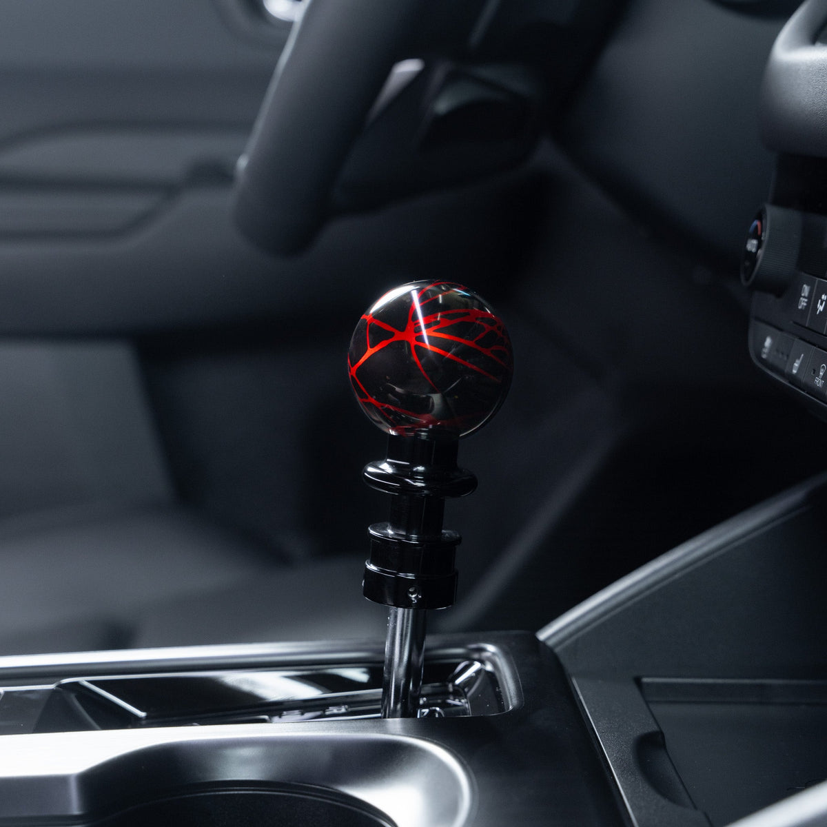 Billetworkz Automatic Shifter - Black w/ Red Splash - Fits Subaru CVT: WRX (2022+), Crosstrek (2024), Forester (2025+), Impreza (2024), Legacy/Outback (2015+) - Graveyard Performance