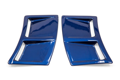 OLM S207 Style Paint Matched Rear Bumper Vent Inserts - Galaxy Blue Pearl - 2015-2021 Subaru WRX / STI - Graveyard Performance