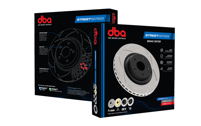 DBA 06-15 BMW 330i E90 Sedan RWD Rear Street Series Drilled & Slotted Rotor w/Gold Hat - Graveyard Performance