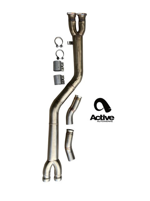 Active Autowerke X3M / X4M Signature single mid-pipe with $90 fixed price shipping in lower 48 states - w Resonator - Graveyard Performance