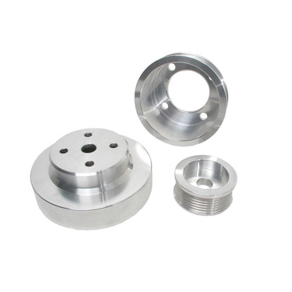 BBK 86-93 Mustang 5.0 Underdrive Pulley Kit - Lightweight CNC Billet Aluminum (3pc) - Graveyard Performance