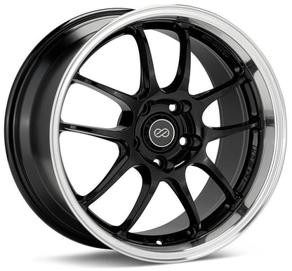 Enkei PF01 17x9 5x114.3 35mm Offset 75mm Hub Bore - Black Mach - Graveyard Performance
