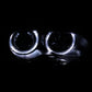 ANZO 2000-2003 BMW 3 Series E46 Projector Headlights w/ Halo Black