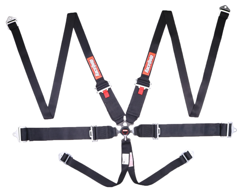 RaceQuip Black SFI CAMLOCK 6pt PD Lap HNR Seat Belt - Graveyard Performance