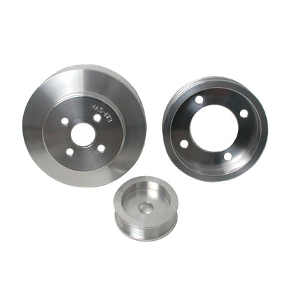 BBK 94-95 Mustang 5.0 Underdrive Pulley Kit - Lightweight CNC Billet Aluminum (3pc) - Graveyard Performance