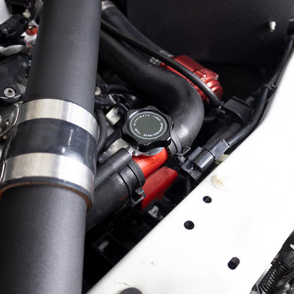 Mishimoto 08-15 Mitsubishi Lancer Evo X Coolant Fill Inlet - Black - Graveyard Performance