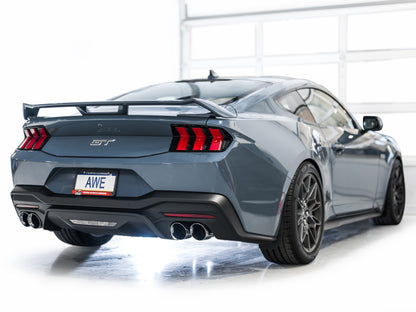 AWE 2024 Ford Mustang GT Fastback S650 RWD Track Edition Catback Exhaust w/ Quad Chrome Silver Tips - Graveyard Performance