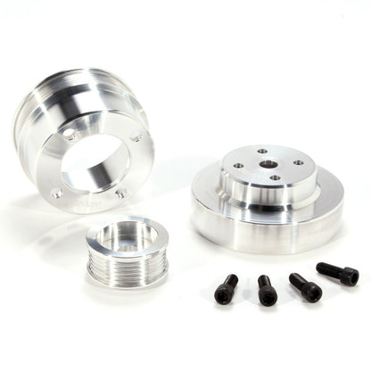 BBK 86-93 Mustang 5.0 Underdrive Pulley Kit - Lightweight CNC Billet Aluminum (3pc) - Graveyard Performance