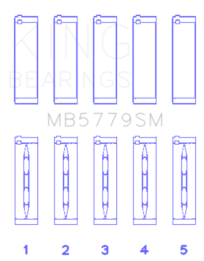 King Engine Bearings Audi CDaa/CDha/CDhb/CDab (Size +0.25mm) Main Bearing Set - Graveyard Performance