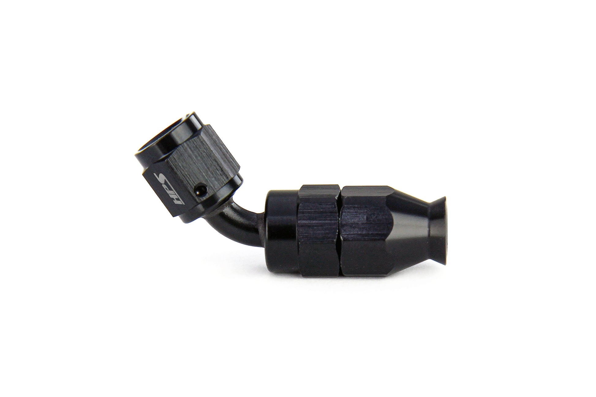 HPS Performance 30 Degree -4 Compression Teflon Hose End to AN Female for Stainless Steel Reinforced PTFE Hose Aluminum Black