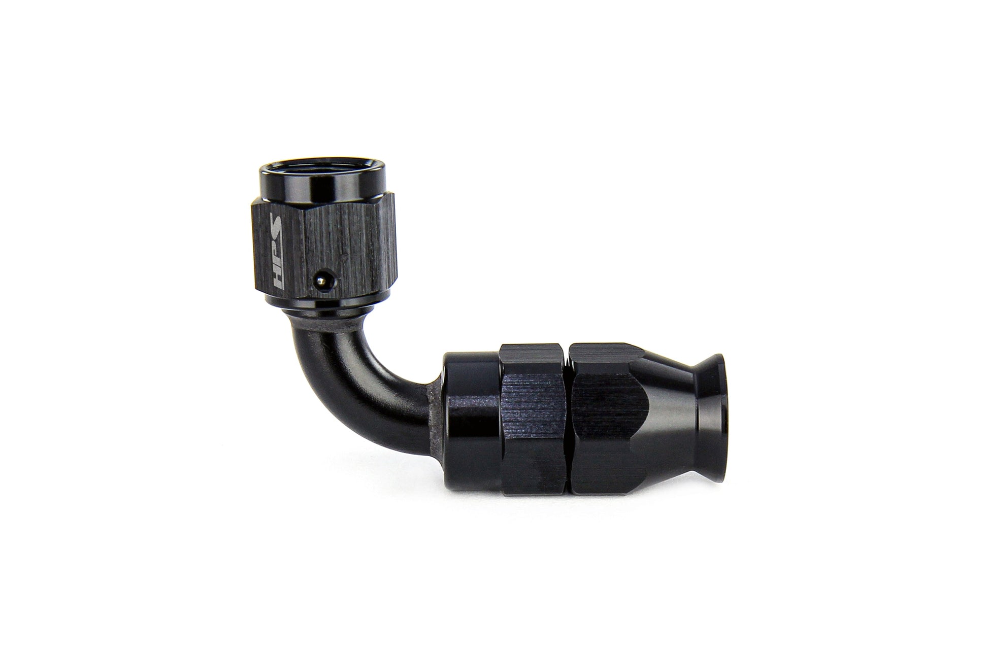 HPS Performance 90 Degree -4 Compression Teflon Hose End to AN Female for Stainless Steel Reinforced PTFE Hose Aluminum Black