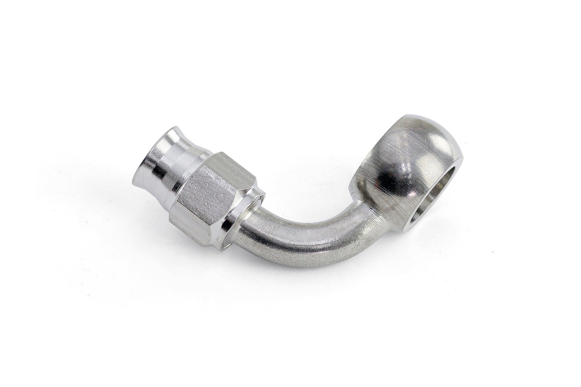 HPS Performance 90 Degree -3 Compression Teflon Hose End to AN Female with 10mm Banjo for PTFE Hose Stainless Steel